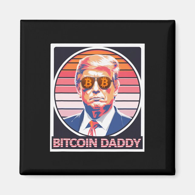 Aimant Bitcoin mignon papa Trump Crypto King Internet Mon (Devant)
