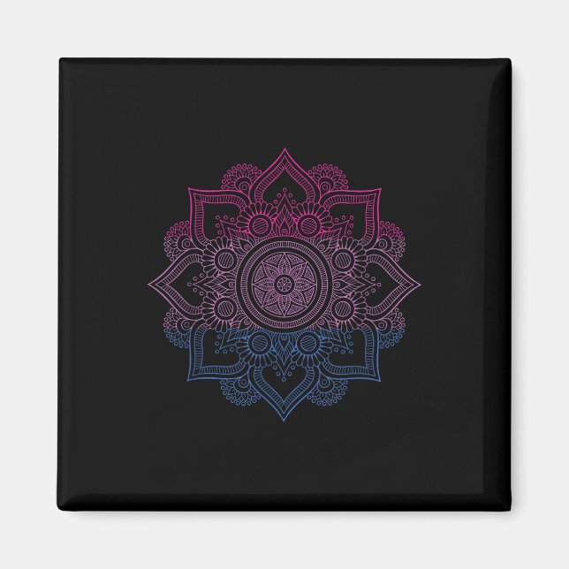 Aimant Biual Lgbt Mandala Bi Pride Biualité Lgbt Support (Devant)