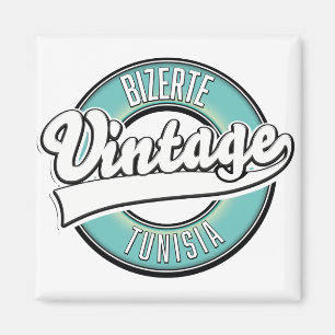 Aimant Bizerte tunisie logo style vintage