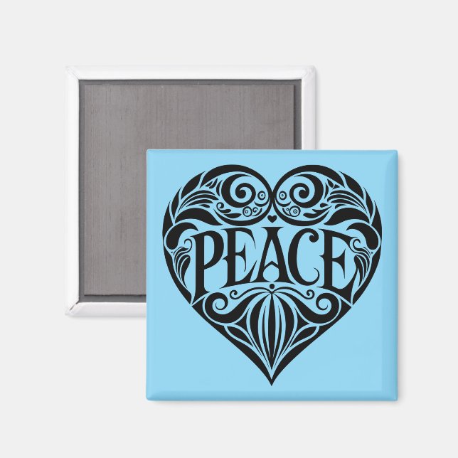 AIMANT BLACK AND WHITE PEACE HEART (Recto/Verso)