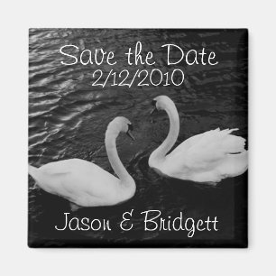 Aimant Black and White Swans Enregistrer l'aimant Date