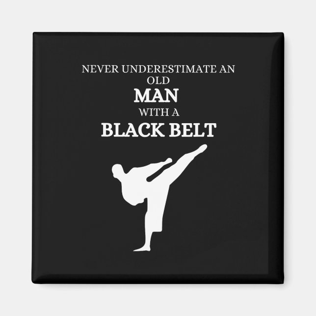 Aimant Black Belt Dit Karate Martial Arts (Devant)