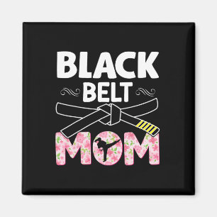 Aimant Black Belt Mom Floral Tkd Taekwondo Karate Martial