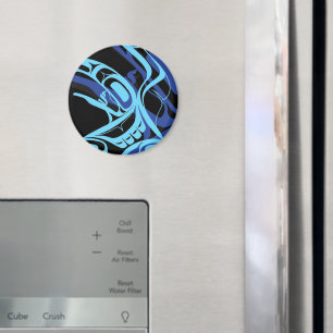 Aimant Black Blue Haida Eagle Thunder Bird Art autochtone