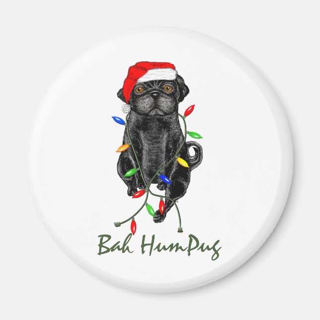 Aimant Black Carlin Chien Bah Humpug Funny Noël (Devant)