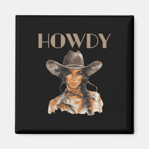Aimant Black Cowgirl Western Rodeo Melanin JunetDix Tex