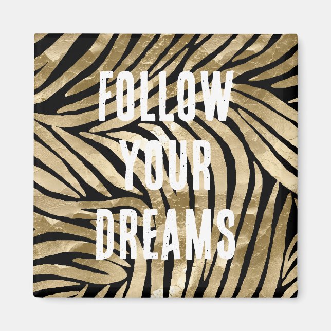 Aimant Black et Gold Glam Zebra (Devant)