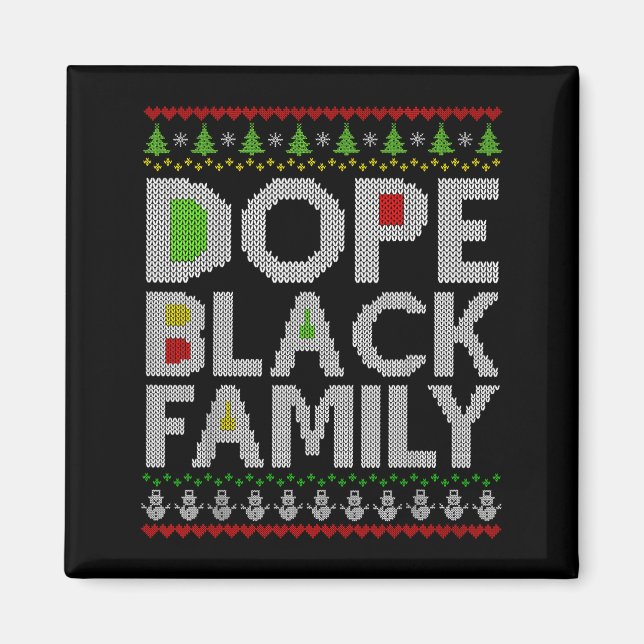 Aimant Black Family 2025 Afro Christmas Tree Santa Pj Mat (Devant)