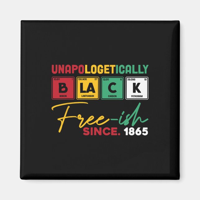 Aimant Black Free-ish depuis 1865 Mois de l'histoire des  (Devant)