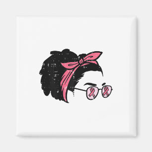 Aimant Black Girl Breast Cancer Sensibilisation Survivant