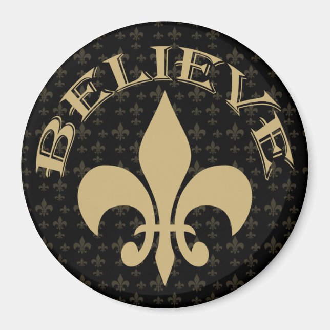 Aimant Black Gold Fleur de Lis Believe (Devant)