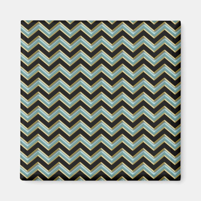 Aimant Black Gold Turquoise ZigZag (Devant)