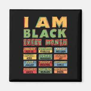 Aimant Black History Mois Black Culture Je Suis Noir Tous