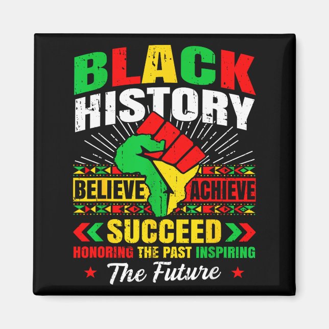 Aimant Black History Month Believe Achieve Succeed Melani (Devant)