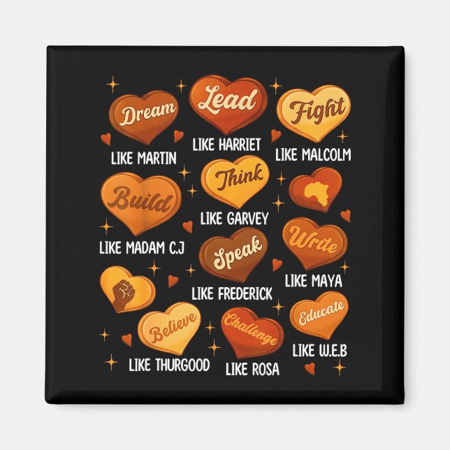 Aimant Black History Month Black Leaders African American (Devant)