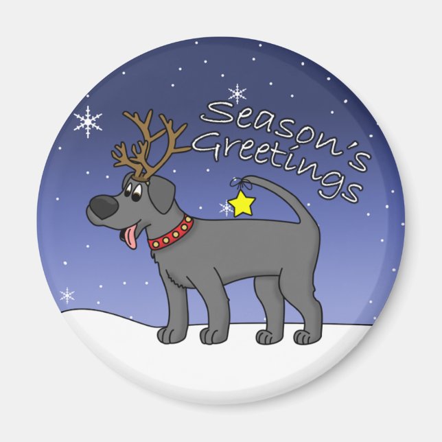 Aimant Black Lab de Christmas (Devant)