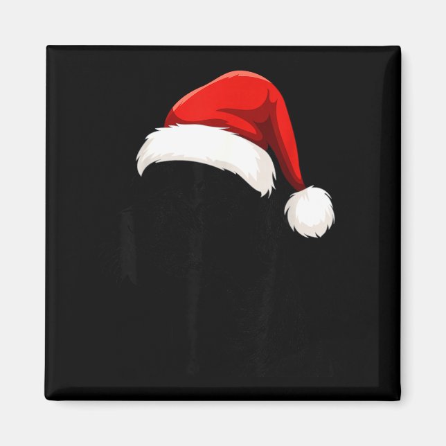 Aimant Black Lab Labrador Santa Hat Christmas Holiday Pet (Devant)