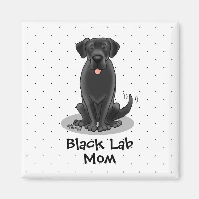 Aimant Black Lab Maman (Labrador Retriever Maman) Chien M (Devant)
