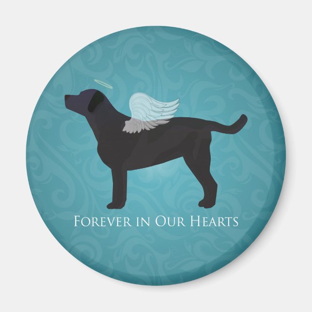 Aimant Black Lab Pet Memorial Sympathy Pet Perte Concepti (Devant)