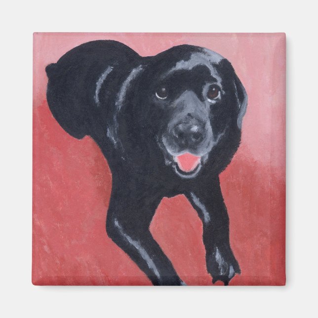 Aimant Black Labrador Souriant (Devant)