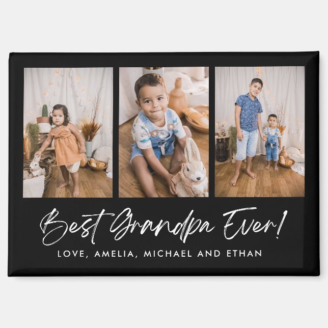 Aimant Black Meilleur Grand-Père Ever Quatre Magazine Pho (Recto)