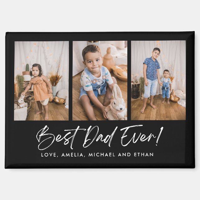 Aimant Black Meilleur Papa Jamais Trois Magazine Photo (Recto)