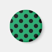 Black polka dots on fresh green