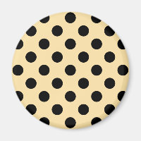 Black polka dots on pale yellow