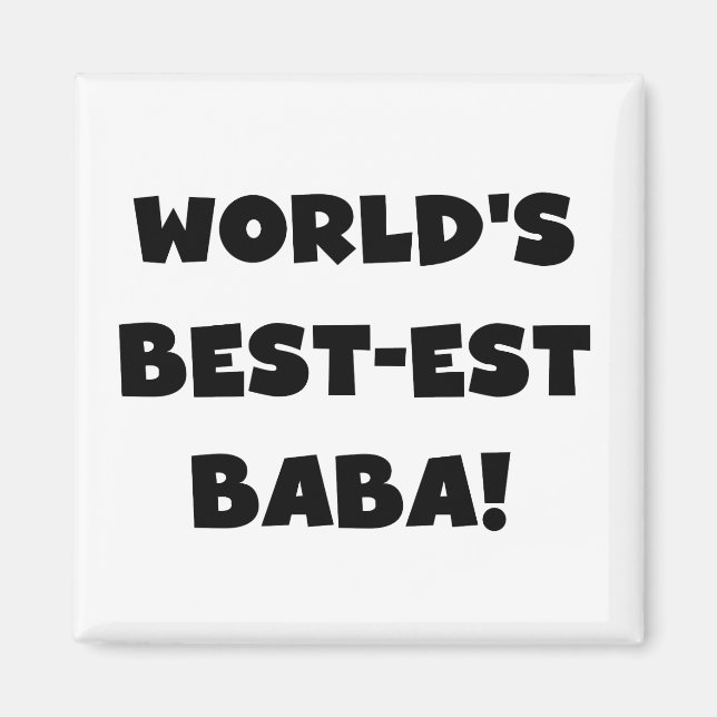 Aimant Black Text Meilleurs T-shirts et cadeaux Baba (Devant)