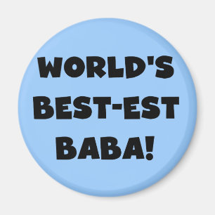 Aimant Black Text Meilleurs T-shirts et cadeaux Baba