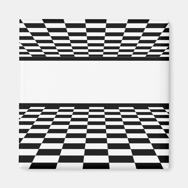 Aimant Black & White Checkered Perspective (Devant)