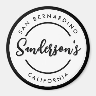 Aimant Black White City Ville Lieu Nom Endroit Cercle