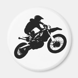 Aimant Black White Pop Art Motocross Motorcyle Sport