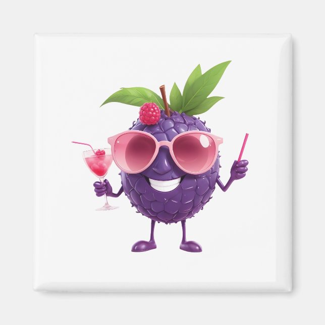 Aimant Blackberry Fun Vacances joyeuses Boisson Tropicale (Devant)