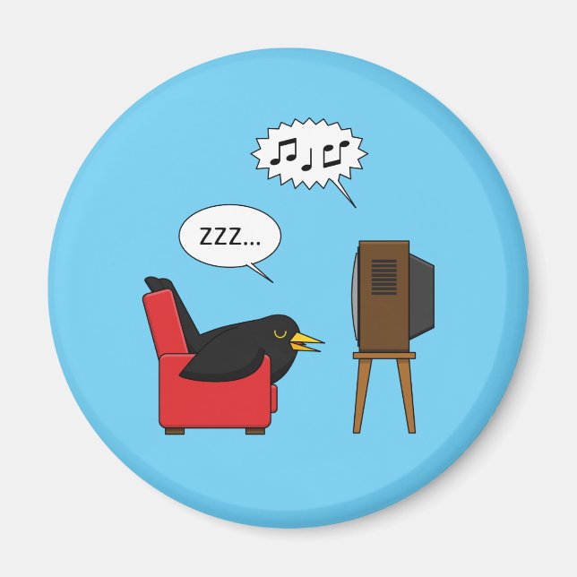 Aimant Blackbird Dormir devant la bande dessinée de la té (Devant)