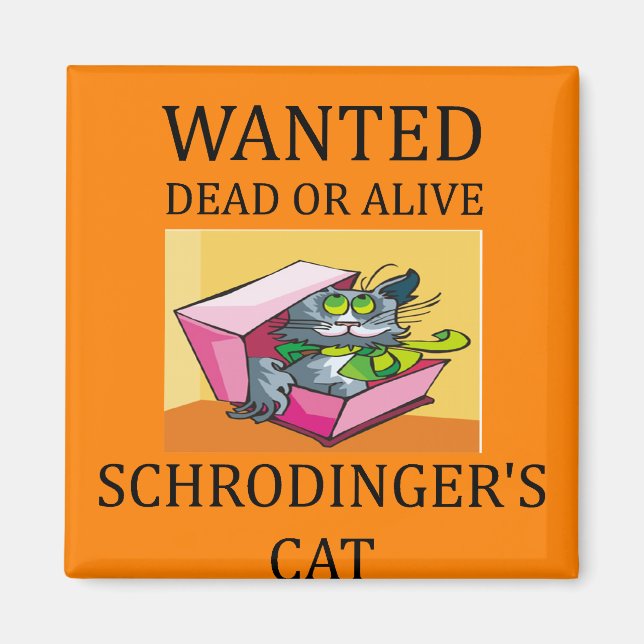 Aimant blague de chat de schrodinger (Devant)