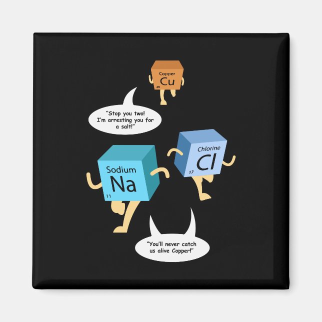 Aimant Blague de geek professeur de sciences (Devant)