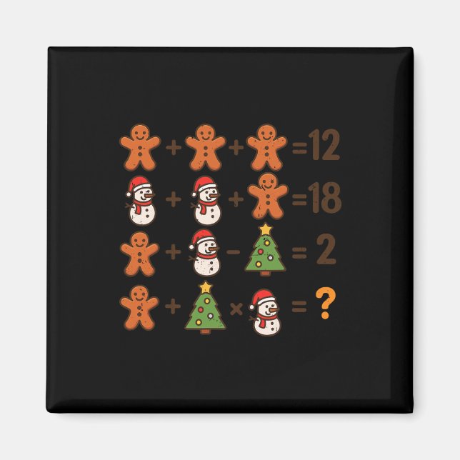 Aimant Blagues mathématiques 67 Ordre Opération Noël Math (Devant)