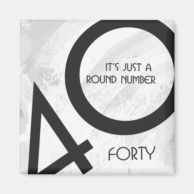 Aimant Blanc 40 décades Anniversaire (Devant)