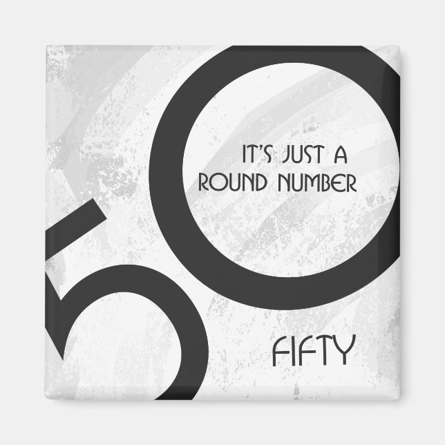 Aimant Blanc 50 Décennie Anniversaire (Devant)