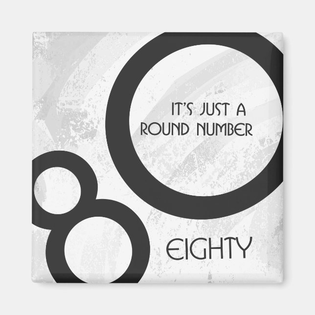 Aimant Blanc 80 Décennie Anniversaire (Devant)