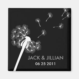 Aimant Blanc Dandelion mariage Faveur
