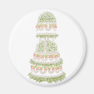 Aimant blanc de gâteau de mariage