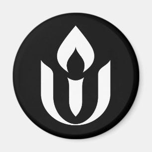 Aimant blanc de réfrigérateur de symbole de cali