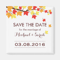 Blanc Enregistrer la date Maple Leaf Mariage de au
