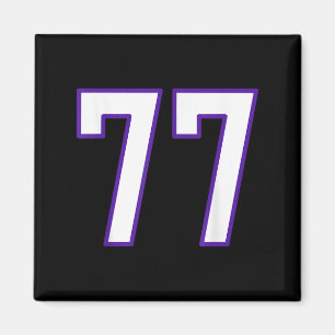 Aimant Blanc Et Violet Numéro 77 Joueur Jersey Uniforme #