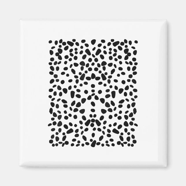Aimant Blanc tacheté avec Pois noir Dalmatien _1 (Devant)
