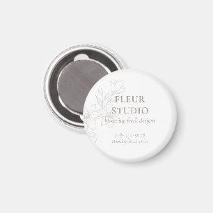 Aimant BLANCHE Chic minimaliste floral