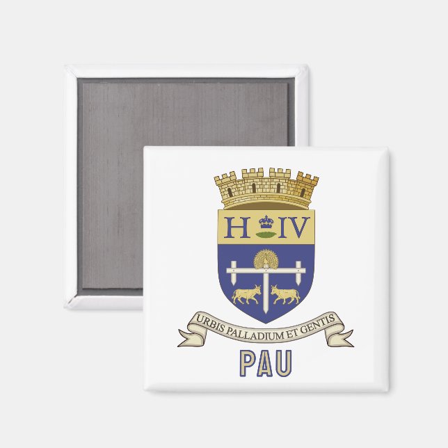 Aimant Blason de Pau, Pyrénées-Atlantiques (FRANCE) (Recto/Verso)