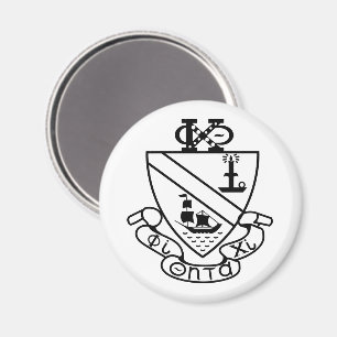 Aimant Blason de Phi Chi Theta   N&B